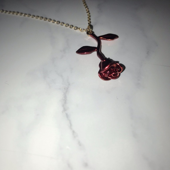 ROSE NECKLACE (RED&GOLD) - Picture 6 of 7